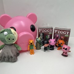 Roblox Piggy Bundle Mini Figures, Plush, Piggy Bank Case, & 2 New Building Sets