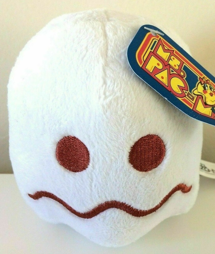 Pac-Man Plush 4 inch. New White Ghost . Toy. Soft. Collectible pac man