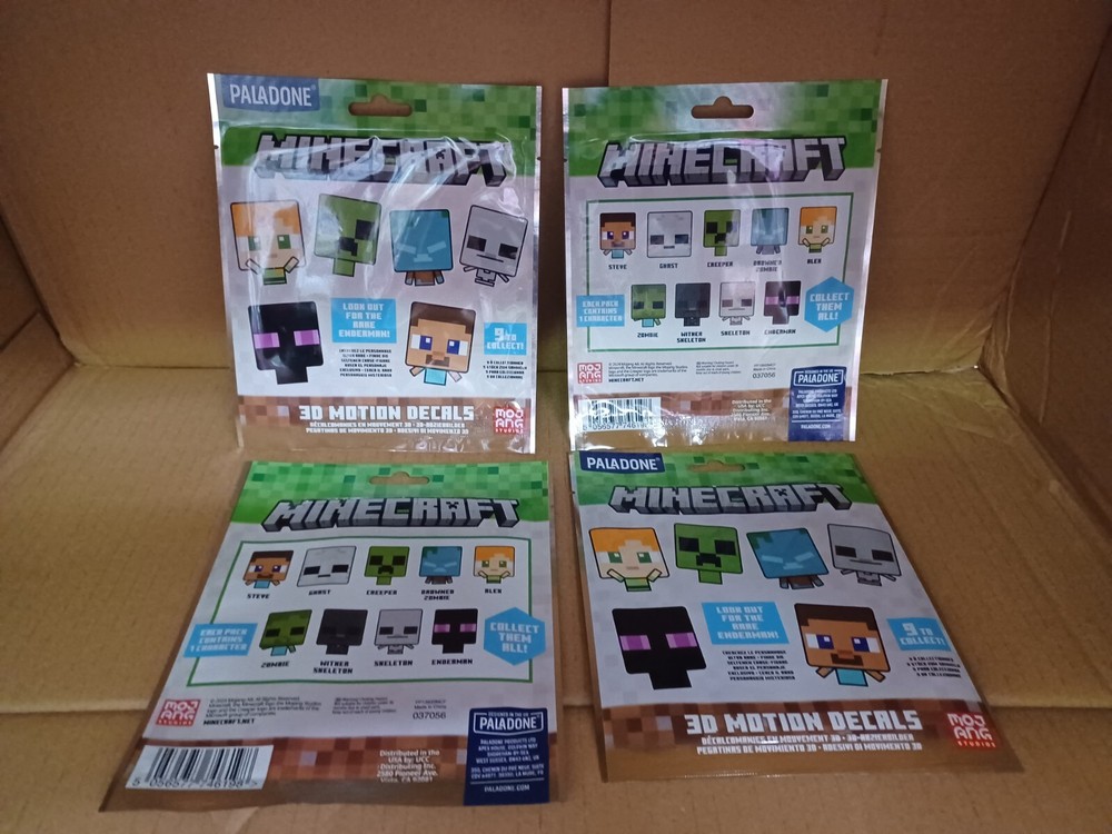Paladone Original Lot Of 4 Minecraft Character 3D Motion Decals 8 To Collect New