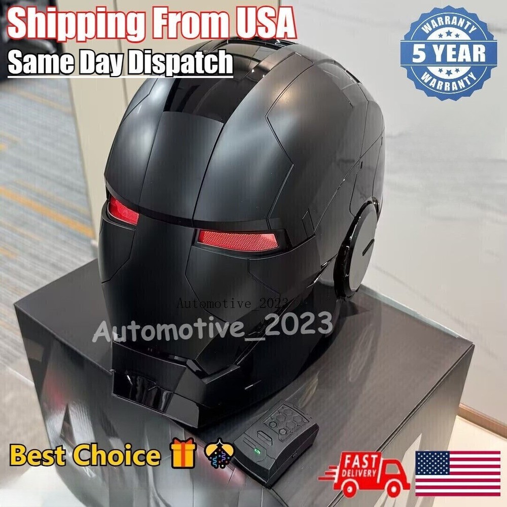 Full Black Helmet Man MK5 1:1 Cosplay Mask Electronic Open/Close Voice Control