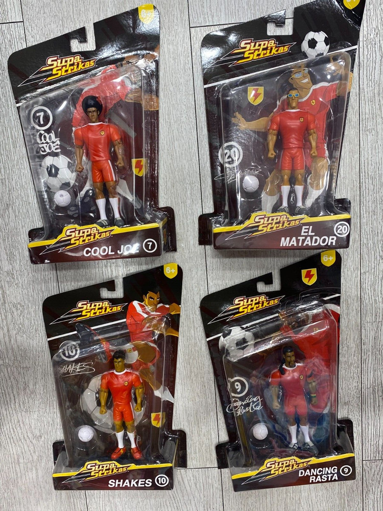 Supa Strikas Action Figures Soccer SHAKES DANCING RASTA EL MATADOR COOL JOE- 6″