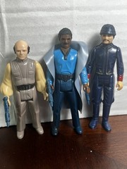 VINTAGE KENNER STAR WARS HK 1980 LANDO LOBOT BESPIN GUARD 3 FIGURES LOT COMPLETE