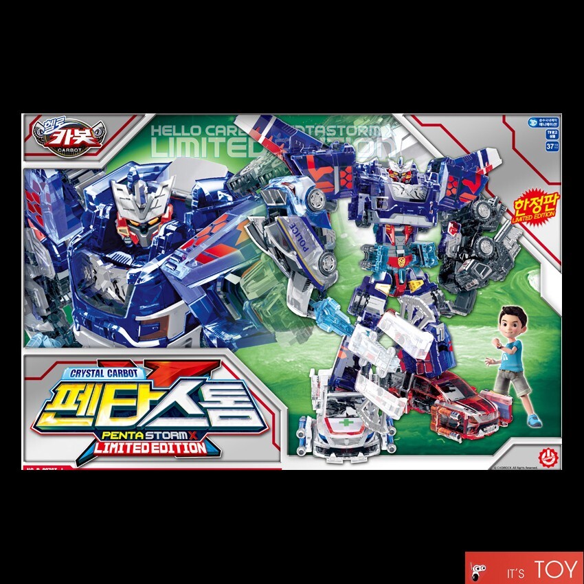 Hello Carbot Crystal PENTA STORM X Limited Edition Transforming Robot 5-Cars Toy