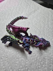 Rainbow Crystal Articulated Dragon, 9 inches, 3D Print