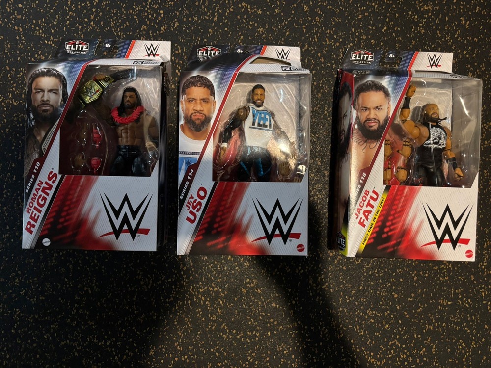 WWE ELITE Bloodline ROMAN REIGNS SERIES 110, Jey Uso YEET, Jacob Fatu