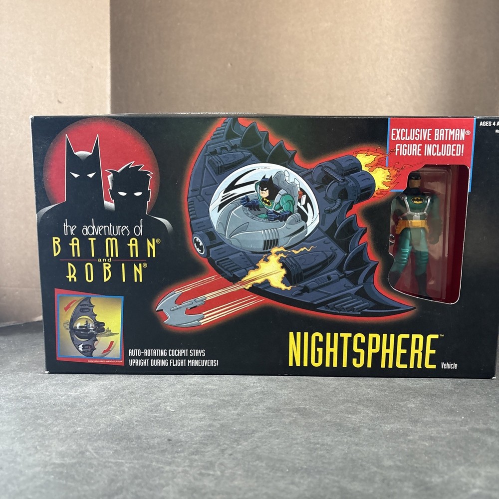 NIGHTSPHERE ADVENTURES OF BATMAN & ROBIN ACTION FIGURE VEHICLE KENNER NEW VINTAG