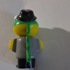 Green Frog Figure in Suit with Tie & Black Hat Plastic Toy, Animals Theme