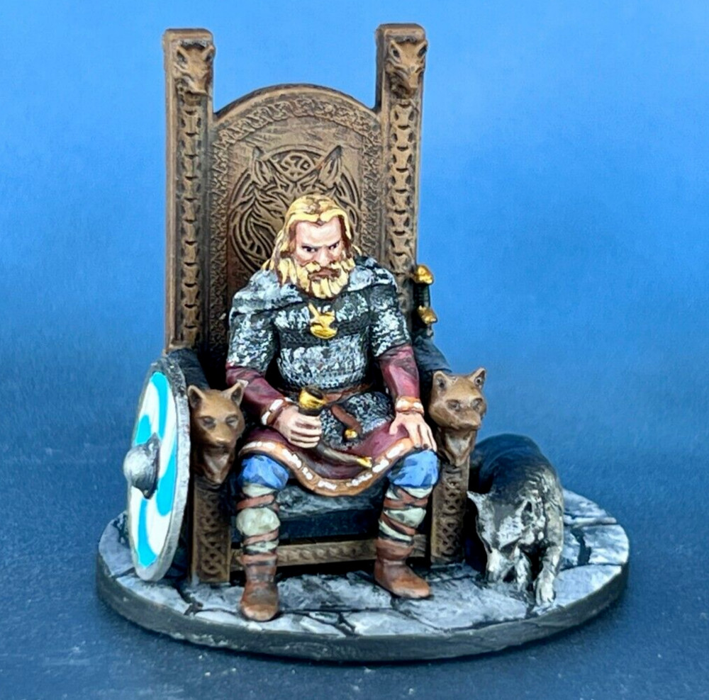 Hand-Painted 3D Printed Viking Jarl Figurine, Resin Miniature 40mm