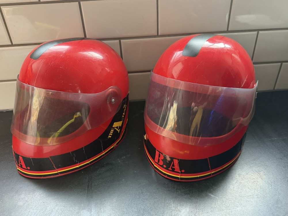 Two (2) A-Team 1983 B.A. Baracus Toy Helmets Rare Complete!!!