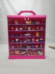 60+ Shopkins With Display Storage Case Pink Holder EXCELLENT CONDITION