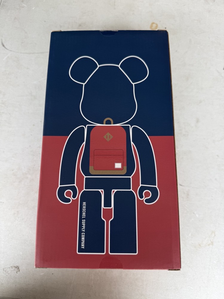 Herschel PEACOAT BE@RBRICK 400% Dark Blue Red MEDICOM TOY yt#8