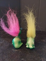 Lot Of 2-Land Of The Trolls-Troll O Saurus+Green Dinosaur