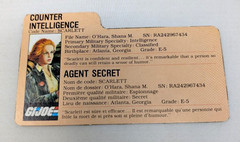 GI JOE ARAH 1983 Scarlett Covergirl error Canadian File Card RARE
