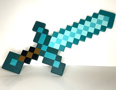 Minecraft Foam Diamond Sword Toy 18 Inch Cosplay Kids/Adults pre-owned 🗡️