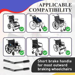 2 PCS Wheelchair Brake Extenders, 8.3 Inch Black