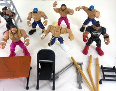 Lot 8 WWE Wrestlemania Mattel Knuckle Crunchers John Cena Seth Roman Reigns 3″