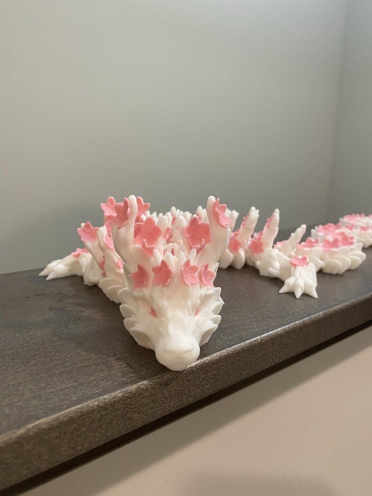 3D Printed Articulating Cherry Blossom Dragon 24″ Length