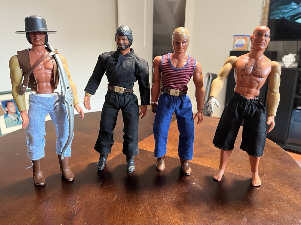 Big Jim Mattel Wolfpack The Whip Torpedo Fist Dr Steel Warpath PACK 4 Figures