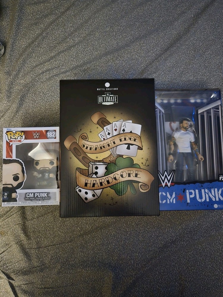 CM Punk ECW/WWE Ultimate Edition, Survivor series Mattel Creations, & Funko #182