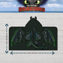 Kids Hooded Towel Wrap, Cartoon Design, Quick Dry Cotton for Bathing & Swimming