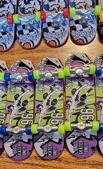 Lot Of 14 Finger Skateboards Boards, Wheels And Axles Blue, Red, Green & Yellow