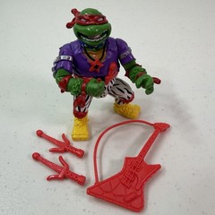 Vtg Teenage Mutant Ninja Turtles Heavy Metal Raph Figure 1991 TMNT Guitar