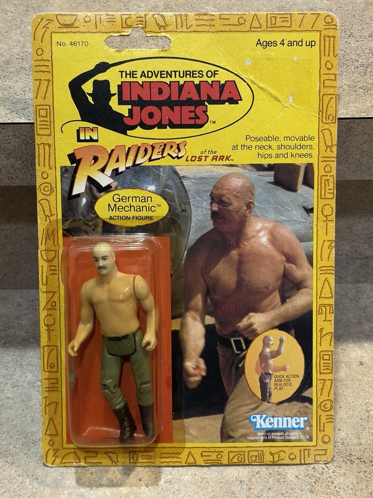 VINTAGE 1982 KENNER INDIANA JONES GERMAN MECHANIC SEALED MOC