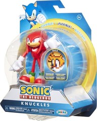 Sonic The Hedgehog 4-Inch Knuckles Toy Figure – Bendable, No Batteries Required