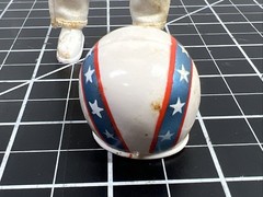 1972 Ideal Toys Evel Knievel Figure Bendy Rubber w/ Shoes Helmet Belt VTG 1970s