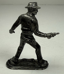 Vintage Lot Of 5 Western Metal Figures Jesse James, Wyatt Earp, Billy the Kid