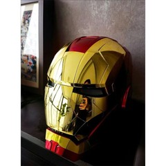 US!!! 2024 Iron Man MK5 1:1 Helmet Wearable Voice-control Mask Cosplay Gold Gift
