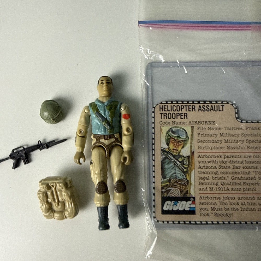 GI Joe Airborne 1983 v1 *100% COMPLETE w/File Card, Near Mint!* Vintage ARAH