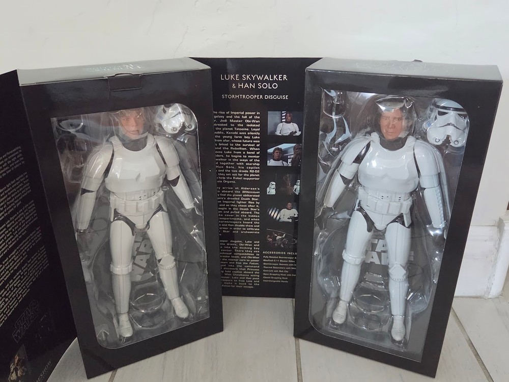 NIB NRFB Star Wars Luke and Han Storm Troopers Disguise 12″ Sideshow 2179