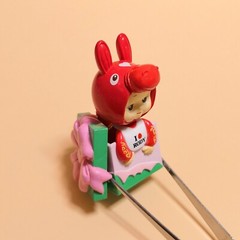 Rose O’Neill KEWPIE Bab as Red Rody Horse Gift BOBBLE HEAD 2.5″ Mini Figure Toy