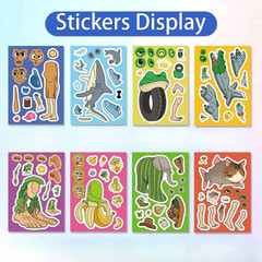 1-6Set Italian Brainrot Sticker Tung Tung Sahur Telalaero Telala Shark Fun Stick