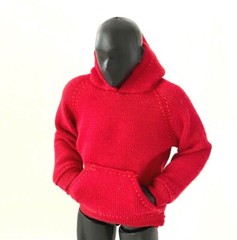 MO-HDST-RD: 1/12 red slim fit hoodie for 6″ SHF Figma Damtoys slim body