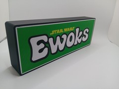 Retro Ewoks star wars logo lightbox sign for Star Wars display