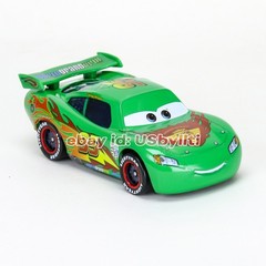 Disney Pixar Cars 2 Green Lightning McQueen WGP Racing Diecast 1:55 Metal Car