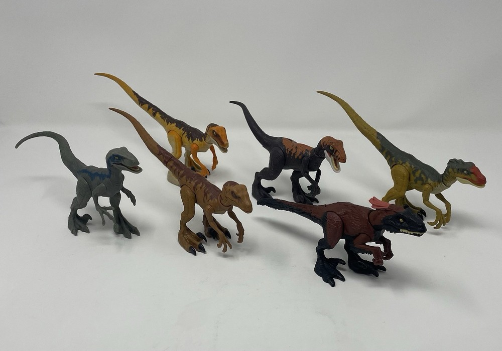 Mattel Jurassic World Velociraptor Lot of 6 Figures No Box