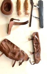 Vtg 1960s Marx Johnny West cowboy Western Action Figure Toy 9″ W/ Accessories