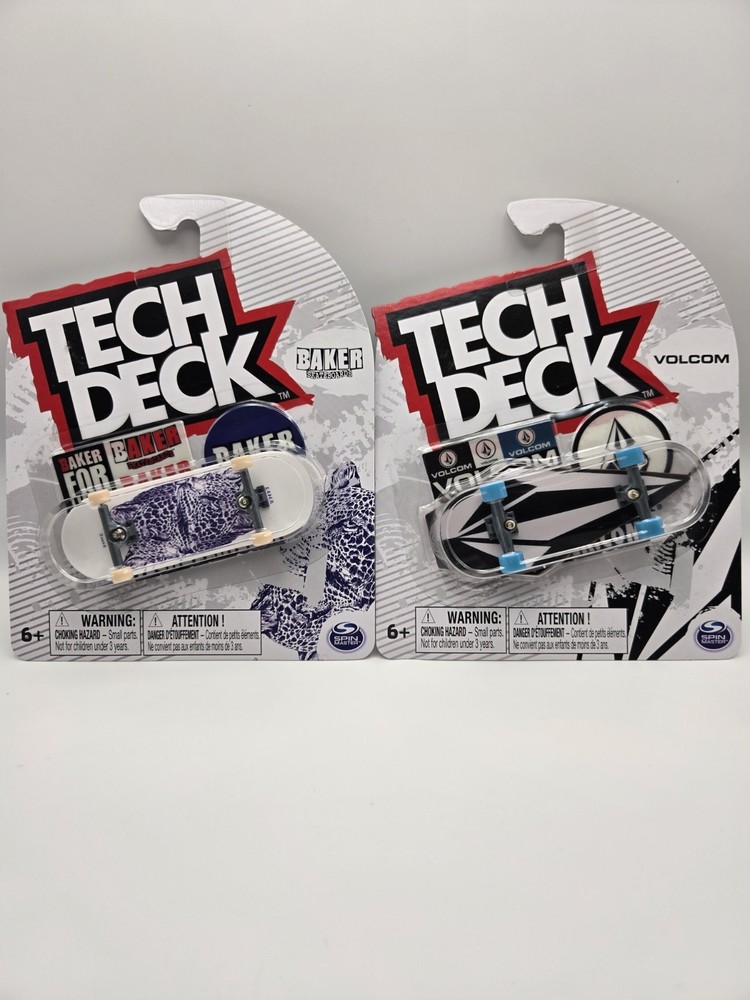 New Tech Deck Volcom Diamond Shape Cut Ultra Rare & Baker Kader Fingerboards