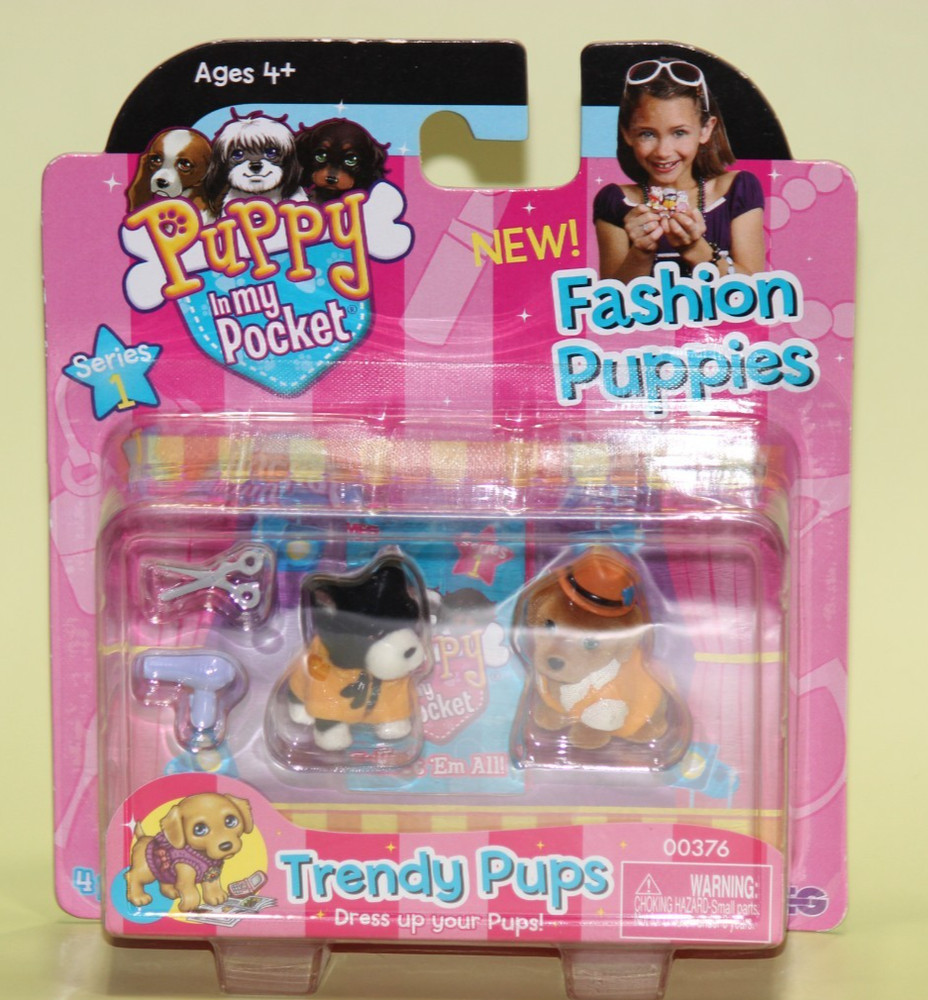 MEG Series 1 Puppy in my Pocket Trendy Pups Dress Up your Pups 4 pc set