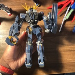 Black/Yellow/Gray Mecha Robot Action Figure w/ Sword Weapon Accessory