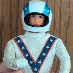 VTG 1972 Ideal Evel Knievel Stunt Cycle Doll Figure W/ Helmet & Suit 7″ Collect