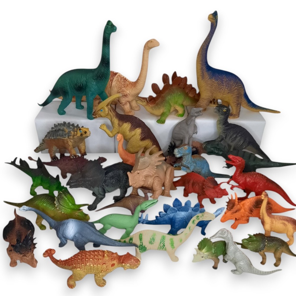 Dinosaurs Action Figures Lot Jurassic Toy Collection Set Science Junk Bundle VTG