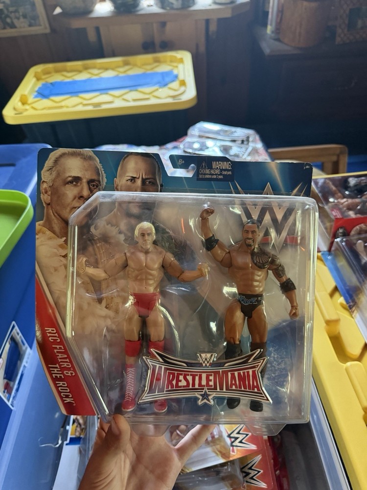 Mattel WWE WrestleMania Heritage 2-Pack Sets Ric Flair Rock Austin Bret Hart