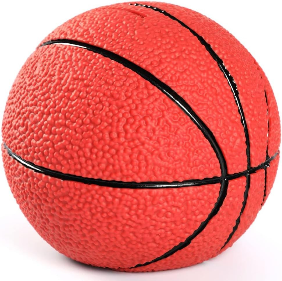 Basketball Piggy Bank for Boys, Shatterproof Basketball Sports Themed Coin Bank,