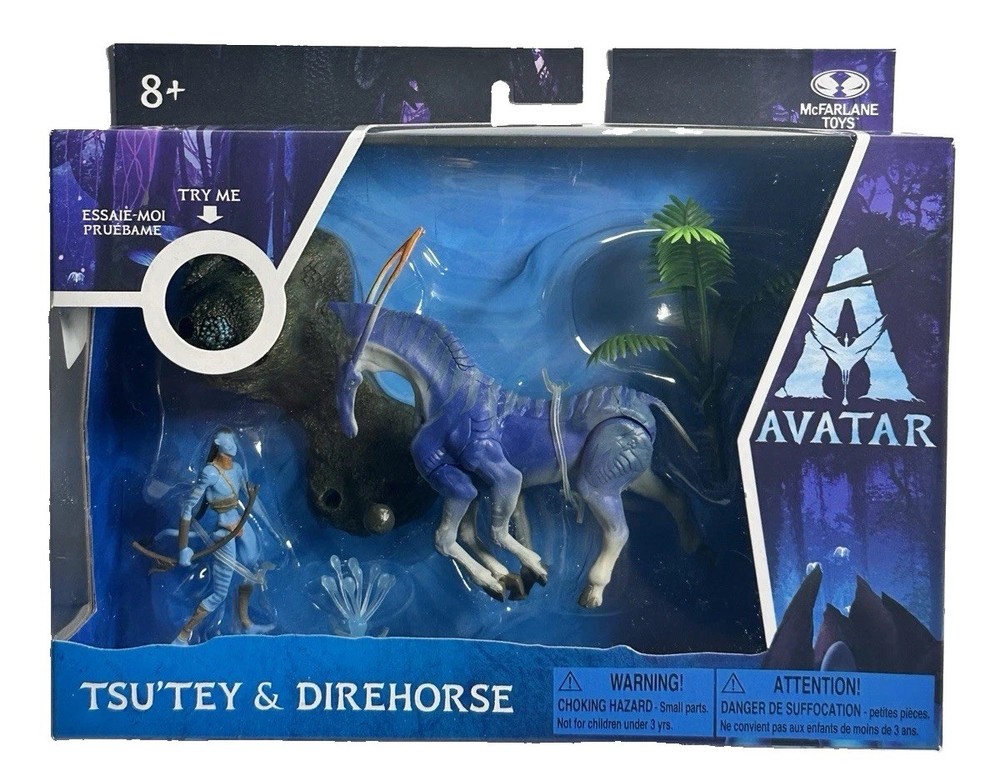 Avatar World of Pandora Tsu’Tey & Direhorse Figure Set McFarlane Toys NIB