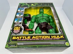2003 Marvel Battle Action Hulk Toy Biz 12 Figure W/ Snap-On Battle Grip & Sound