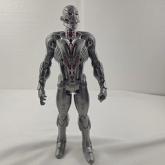 Silver Gray Robot Action Figure 12” Posable Sci-Fi Villain Toy Figure Used No Bo